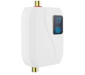 Calentador de agua instantáneo 220V 3500W Mini calentador de agua eléctrico sin tanque Lavado de cocina de baño con pantalla LCD para lavado de cocina de baño de ducha Enchufe de la UE