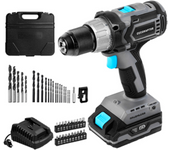 Taladro atornillador perforador con batería de 20 V y 2.000 mAh con motor DC Brushless 4819 con tecnología sin escobillas, velocidad sin carga de 0-550 / 0-2.