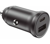 Cargador de Coche Contact 20 W, Carga rápida, Power Delivery y Quick Charge 3.0, Multipuerto, Negro