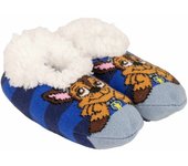 Zapatillas de Andar por Casa de la Patrulla Canina - Color Azul y Gris - Talla 32-35 - Sin Cierre - Zapatillas Infantiles de Poliéster con Suela Tipo Calcetín - Producto Original Diseñado en España