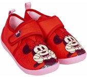 Zapatillas de Andar por Casa de Minnie Mouse - Color Rojo y Rosa - Talla 32-33 - Cierre de Velcro - Zapatillas Infantiles Tipo Francesita de Poliéster y TPR - Producto Original Diseñado en España