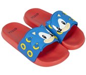Chanclas Tipo Pala de Sonic - Color Rojo y Azul - Talla 30/31 - Estampado Impreso en el Diseño - Chanclas Infantiles Fabricadas 100% de EVA - Producto Original Diseñado en España