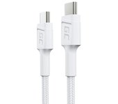 GC PowerStream | 30 cm USB C - Tipo C Cable de carga de nailon blanco Cable de carga rápida 60 W Power Delivery | Quick Charge 3.0 | para Samsung Galaxy S21 S20 Ultra S10 S9 S8+ | Note 20 10