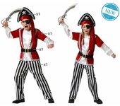 Atosa | Disfraz de Pirata Unisex para Niño | Conjunto Incluye Camisa, Pantalón, Cinturón y Sombrero | Disfraces Ideales para Carnaval, Halloween y Fiestas Temáticas | 7-9 Años