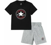 Conjunto Deportivo para Niños Converse Core Tee Ft Short Negro Gris Bebés 18 Meses