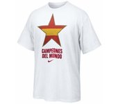 Camiseta de Manga Corta Hombre Nike Estrella España Campeones del Mundo 2010 Blanco XS