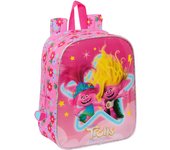 Safta TROLLS 3 - Mochila Infantil, Mochila Niño, Mochila Escolar, Adaptable a Carro, Ideal para Guardería, Cómoda y Versátil, Calidad y Resistencia, 22x10x27 cm, Color Rosa