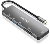 Docking usb tipo-c aisens asuc-6p016-gr/ 1xhdmi/ 2xusb/ 1xlector tarjetas/ 1xusb tipo-c pd/ gris