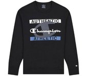 Champion Graphic Shop Authentic Crewneck Suter, Negro, S para Hombre