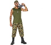 Atosa disfraz militar hombre adulto camuflaje verde XL
