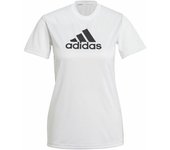 Camiseta de Manga Corta Mujer Adidas Primeblue D2M Logo Sport Blanco XS
