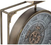 Reloj de pared home esprit negro dorado cristal hierro 60 x 9 x 80 cm