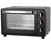 Grunkel - HR-23 - Horno eléctrico multifunción de sobremesa de 23l con 3 funciones de calor y selector de temperatura hasta 230ºC. Temporizador hasta 60 min - 1600W (Negro)