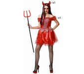 Atosa disfraz demonia roja fuego mujer adulto M