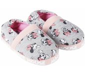 Zapatillas de Andar por Casa de Minnie Mouse - Color Rosa y Gris - Talla 30-31 - Zapatillas Infantiles Tipo Francesita de Poliéster y Suela TPR - Producto Original Diseñado en España