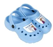 Zuecos Infantiles de Frozen - Color Azul Claro - Talla 30/31 - Fabricados 100% de EVA - Zuecos Niños - Estampado de Elsa y Anna - Producto Original Diseñado en España