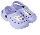 Zuecos Infantiles de Frozen - Color Morado - Talla 30/31 - Fabricados 100% de EVA - Zuecos Niños - Estampado de Elsa y Anna - Producto Original Diseñado en España