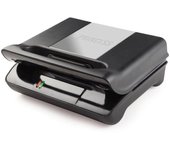 Princess 117002 Parrilla Compacta 3 en 1 con Placas Intercambiables con Gofrera y Sandwichera, Almacenamiento Vertical, 700 W, Negro