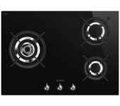 Placa Gas - Smeg PV373LCN, 3 Fuegos, Negro
