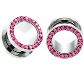 1 Pair stainless steel ear expander body piercing jewelry single flare flesh tunnel ear plugs expander 2-20mm ear stretcher