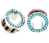 1 Pair stainless steel ear expander body piercing jewelry single flare flesh tunnel ear plugs expander 2-20mm ear stretcher