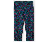 VERTBAUDET Pantalón pesquero vaporoso, para niña verde oscuro estampado