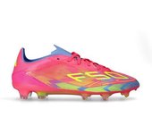 Adidas - Bota de fútbol F50 Pro FG, Unisex, Lucid Pink-Lucid Lemon-Blue Fusion, 8,5 UK