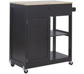 Beliani Carrito de cocina negro