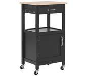 Beliani Carrito de cocina negro