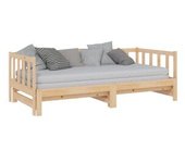 vidaXL Sofá Cama Nido Madera Maciza De Pino 90x200 Cm