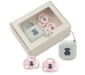 Set 2 chupetes y portachupetes Rosa Baby TOUS