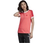 Camiseta adidas 3 stripes rojo mujer