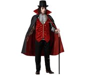 Atosa disfraz vampiro rojo con capa hombre adulto XL