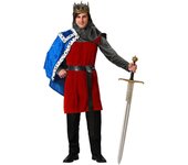 Atosa disfraz rey medieval capa azul hombre adulto XS