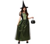 Atosa disfraz bruja verde con sombrero mujer adulto XS