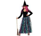 Atosa disfraz bruja verde vestido con sombrero mujer adulto XS