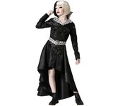 Atosa | Disfraz de Malvada Cruella de Vil para Niña | Vestido Negro Elegante con Pelaje de Animal | Moda Vintage | Para Carnaval, Halloween y Fiestas Temáticas | Look de Dálmatas | 3-4 años