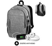 SUBBLIM Mochila para Portátil Urban Lock Backpack 16" Grey