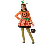 Atosa disfraz calabaza vestido naranja con gorro niña 7 a 9 años