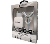 SUBBLIM SUB-CHG-1ZWC01 cargador de dispositivo móvil Universal Plata, Blanco Corriente alterna Carga rápida Interior
