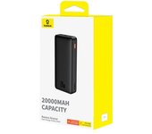 Baseus power bank airpow, c+u, 20w, 20000 mah, with baseus simple series type-c 0,50m cable, black (p10022804113-00)
