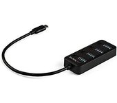 StarTech.com Hub Ladrón USB C de 4 Puertos - Concentrador USB Tipo C a 4 Puertos USB A con Interruptores Individuales de Encendido/Apagado - USB 3.2 Gen 1 SuperSpeed de 5Gbps - Alimentado por el Bus USB - Portátil - con Cable Incorporado de 25cm