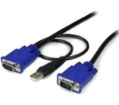 StarTech.com Cable KVM de 3m Ultra Delgado Todo en Uno VGA USB HD15 - 10ft Pies 2 en 1