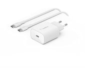 Belkin BoostCharge cargador de pared de 25 W con PPS, USB-C Power Delivery, carga rápida para iPhone 16, 15, teléfonos de Samsung Galaxy, iPad Pro y Pixel entre otros (cable USB-C a USB-C incluido)