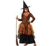 Atosa disfraz bruja marrón vestido niña con sombrero 3 a 4 años