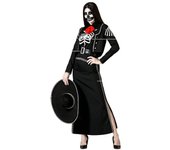 Atosa disfraz esqueleto mejicano negro con chaqueta mujer adulto XL