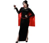 Atosa disfraz vampiresa con capa negro mujer adulto XS