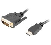 Lanberg CA-HDDV-20CU-0018-BK adaptador de cable de vídeo 1,8 m HDMI tipo A (Estándar) DVI-D Negro
