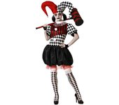 Atosa disfraz arlequín halloween blanco negro con gorro mujer adulto M