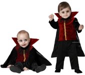 Atosa disfraz vampiro bebe niño negro y rojo 6 a 12 meses